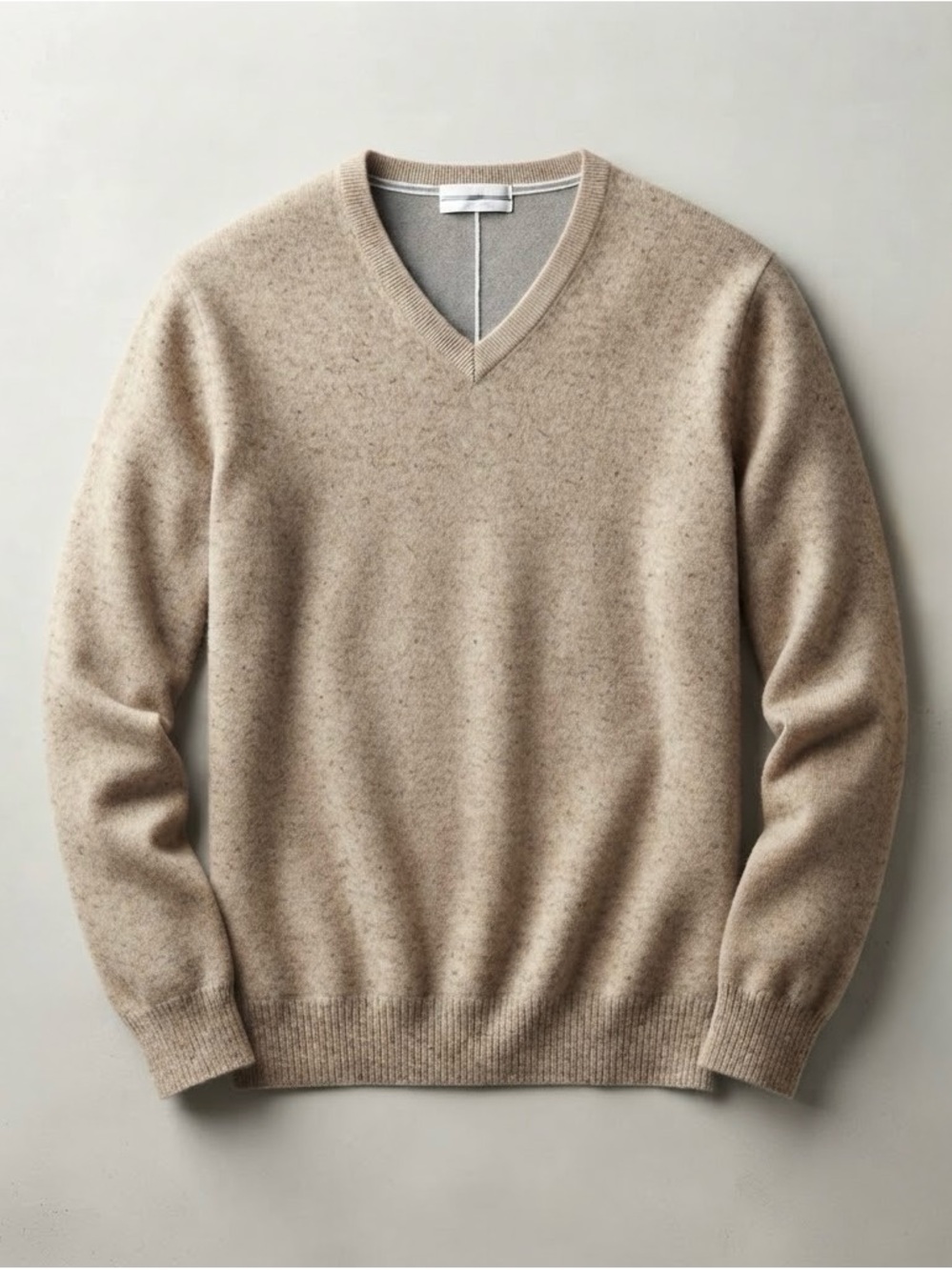 Camicissima Italian Cashmere Beige V-Neck Sweater